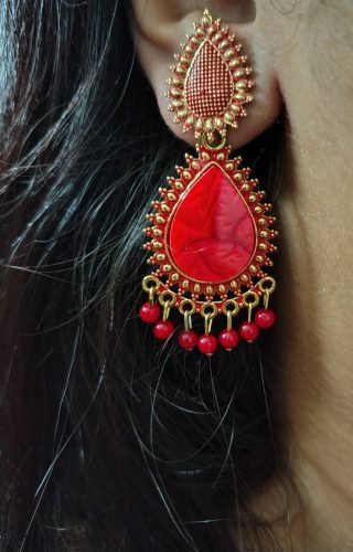 Teardrop Beaded Statement Earrings Multicolor photo review