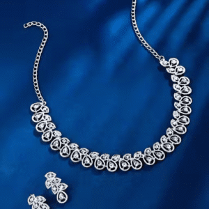 Rhodium Plated Jewellery Set with White Austrian Diamond