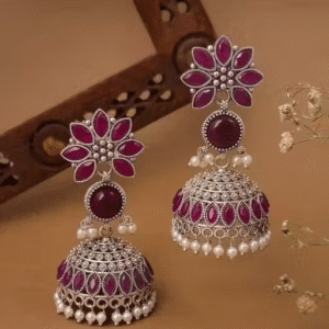 Charming oxidized silver earrings